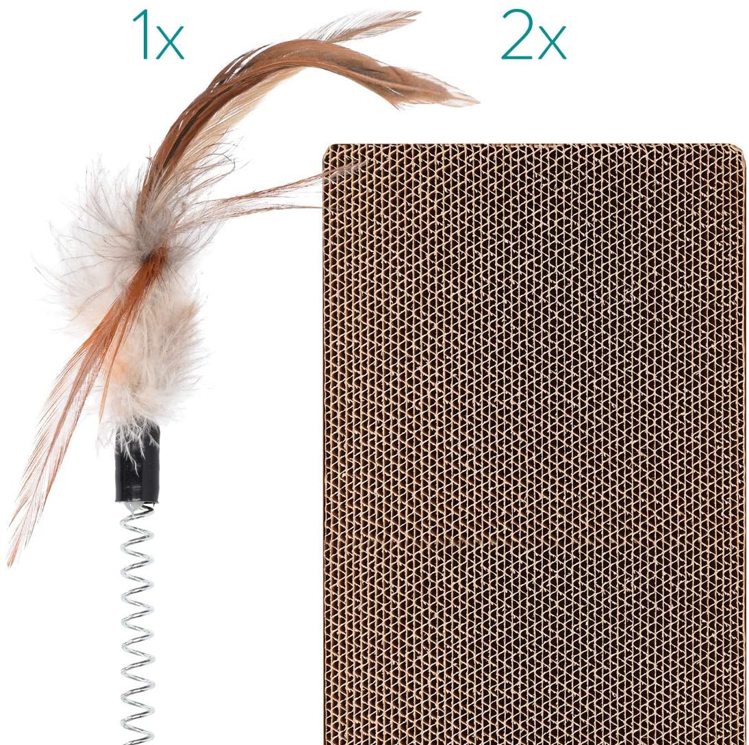 Navaris Cat Scratching Board Replacement Set - Σετ με 2 Scratch Boards για Ονυχοδρόμιο Γάτας - XXL - 40.8 x 23.3 x 3 cm - Brown - 46754.03