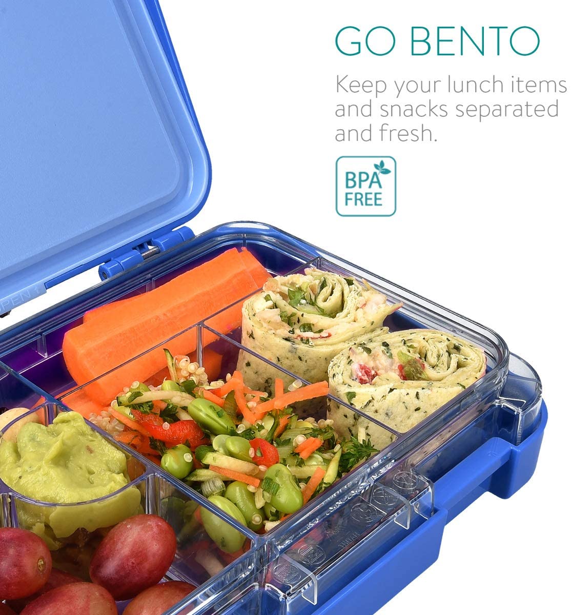 Navaris Bento Box for Kids Δοχείο Αποθήκευσης Τροφής για Παιδιά BPA Free - Blue - 49877.01.17