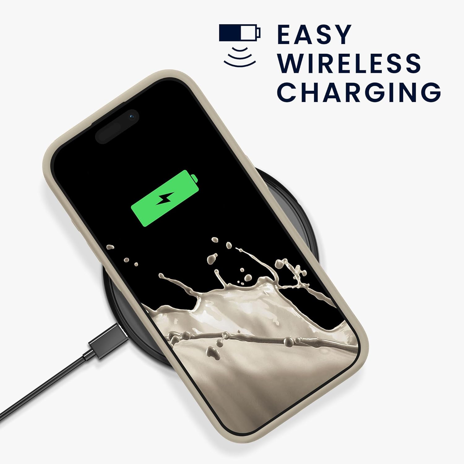 Kalibri iPhone 15 Pro Θήκη Σιλικόνης με MagSafe / Stand - Moon Glow