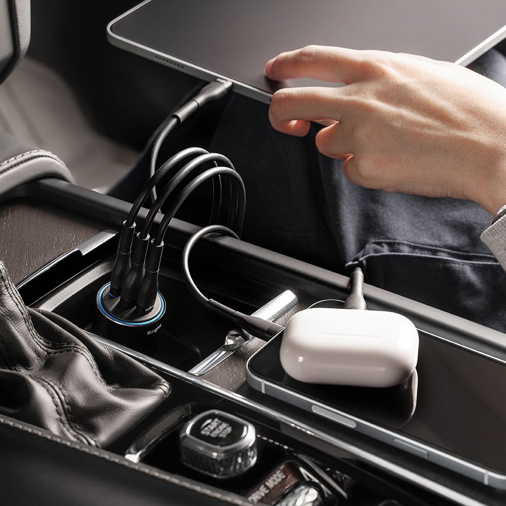 Ringke PD30W / QC3.0 Φορτιστής Αυτοκινήτου Γρήγορης Φόρτισης με 2 Θύρες Type C και 1 Θύρα USB - Black