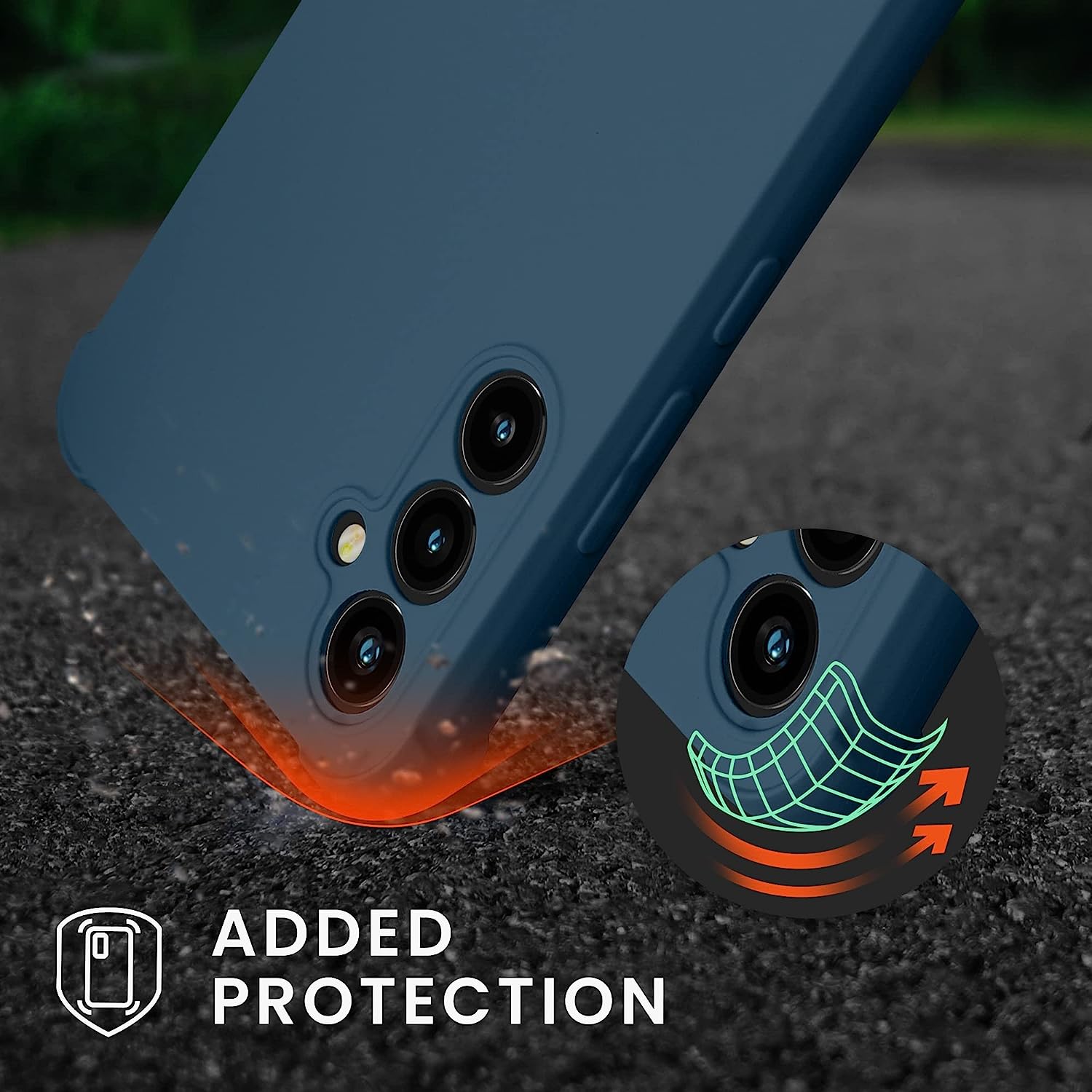 KW Samsung Galaxy A34 5G Θήκη Σιλικόνης TPU με Λουράκι - Dark Blue - 60820.17