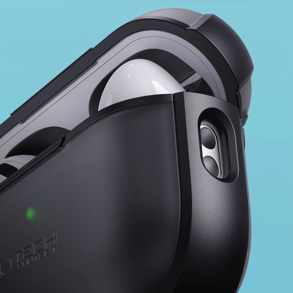 Tech-Protect AirPods Pro 1 / 2 - Θήκη από Σκληρό Πλαστικό και Σιλικόνη - MagMat - Black