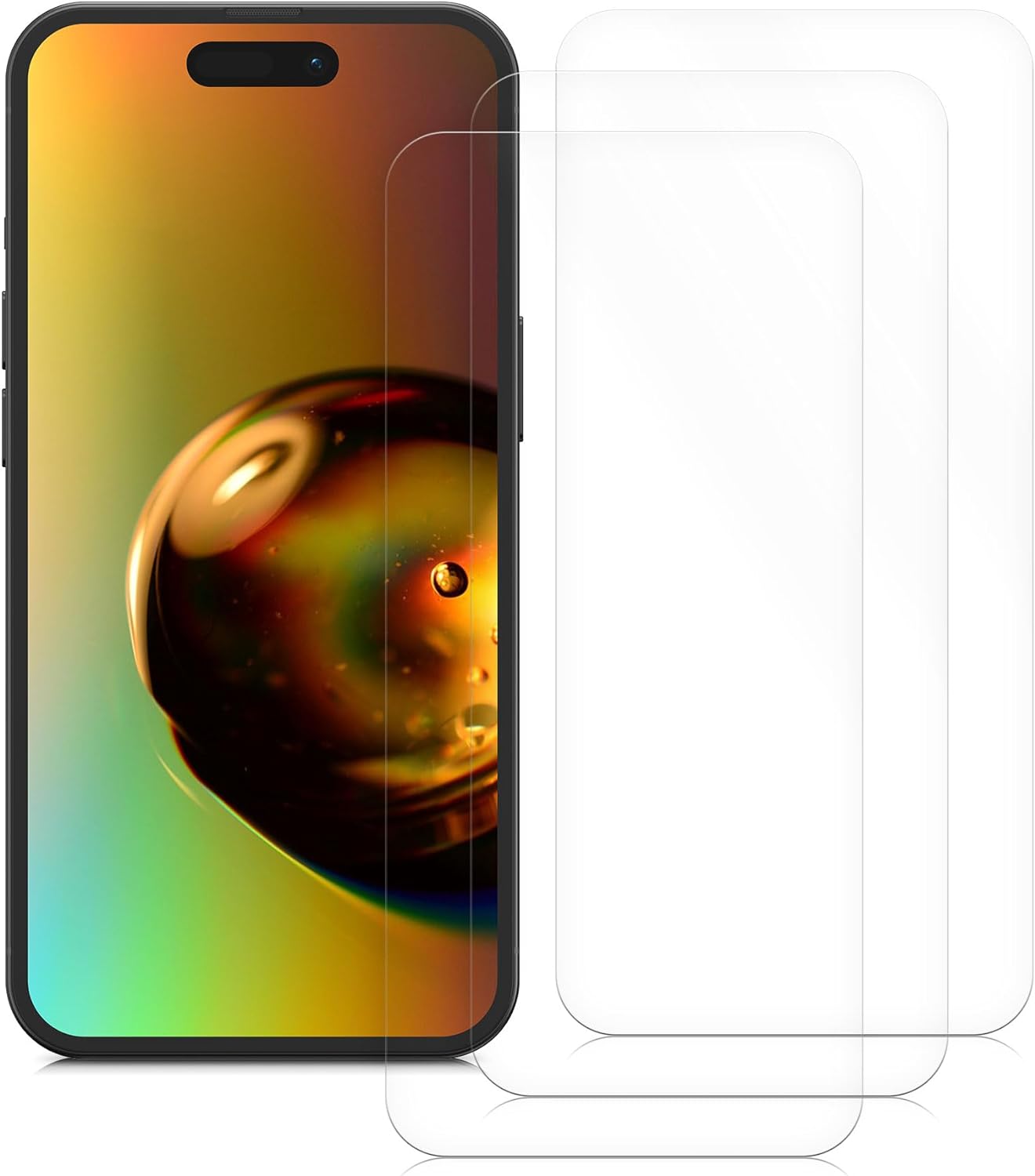 KW iPhone 15 Pro Max - Τρεις Μεμβράνες Προστασίας Οθόνης - Διάφανες - 62024.1