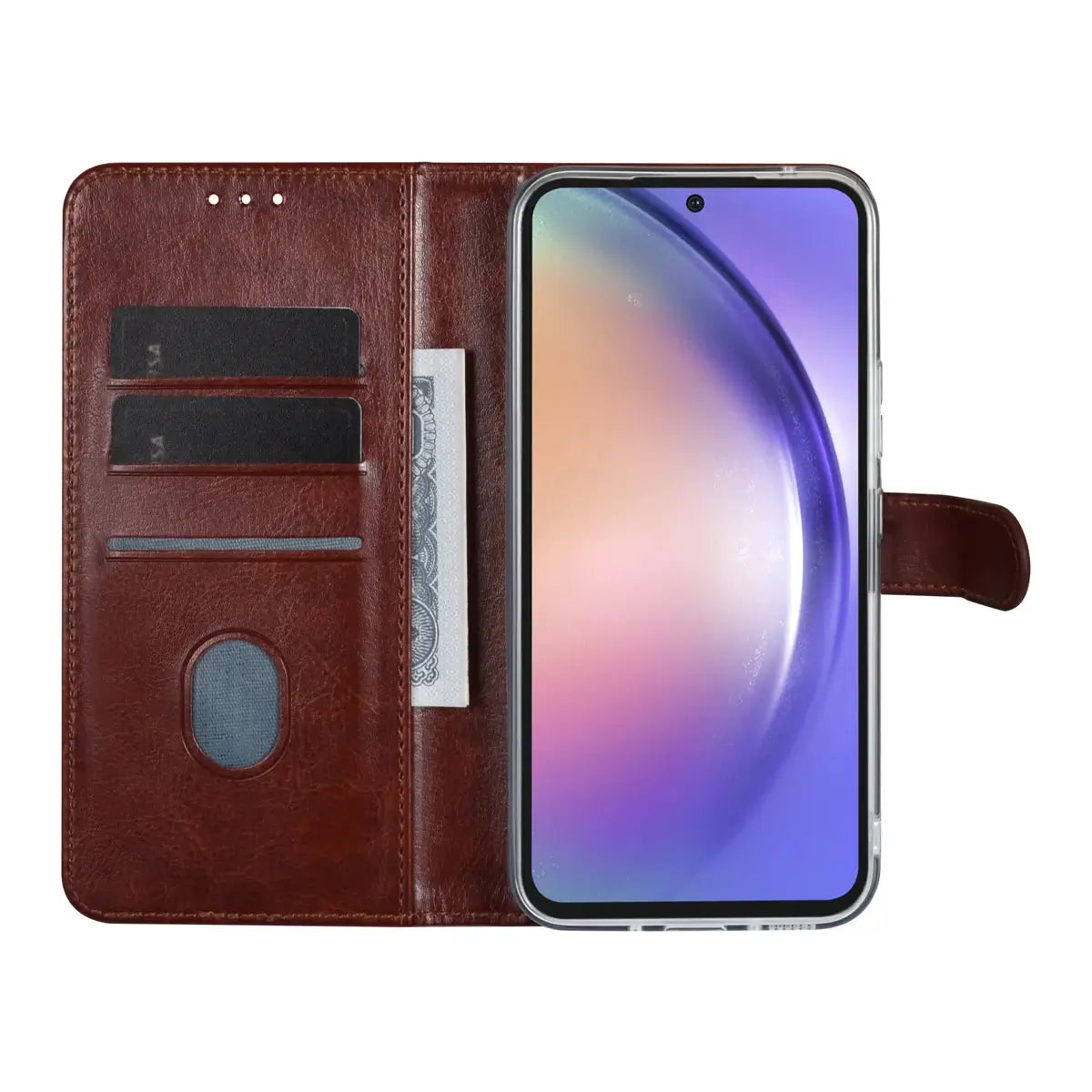 Tuniq Samsung Galaxy A54 5G - Θήκη Πορτοφόλι Stand από Δερματίνη - Καφέ