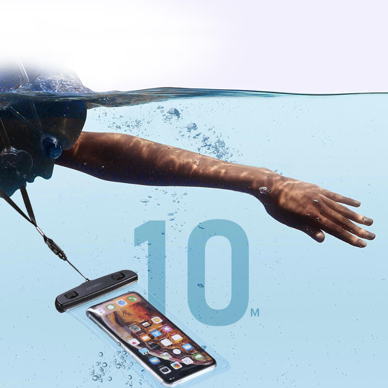 Ugreen LP186 Universal Αδιάβροχη Θήκη για Smartphones 6.5'' - Clear / Black