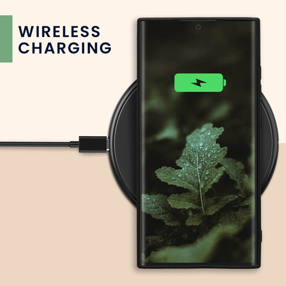 KW Samsung Galaxy S24 Ultra Θήκη από Φυσικό Ξύλο - Design Navigational Compass - Dark Brown