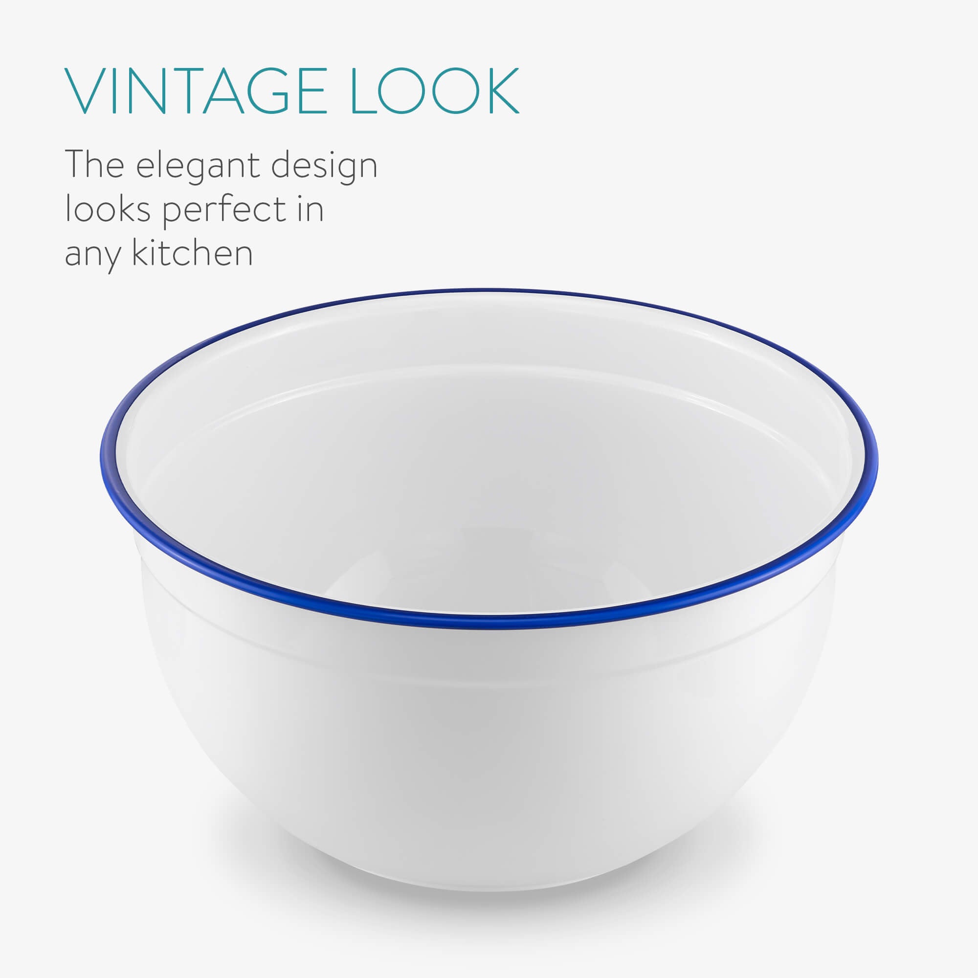 Navaris Σετ με 3 Μπολ για Σαλάτα - White / Blue - 53904.01.03