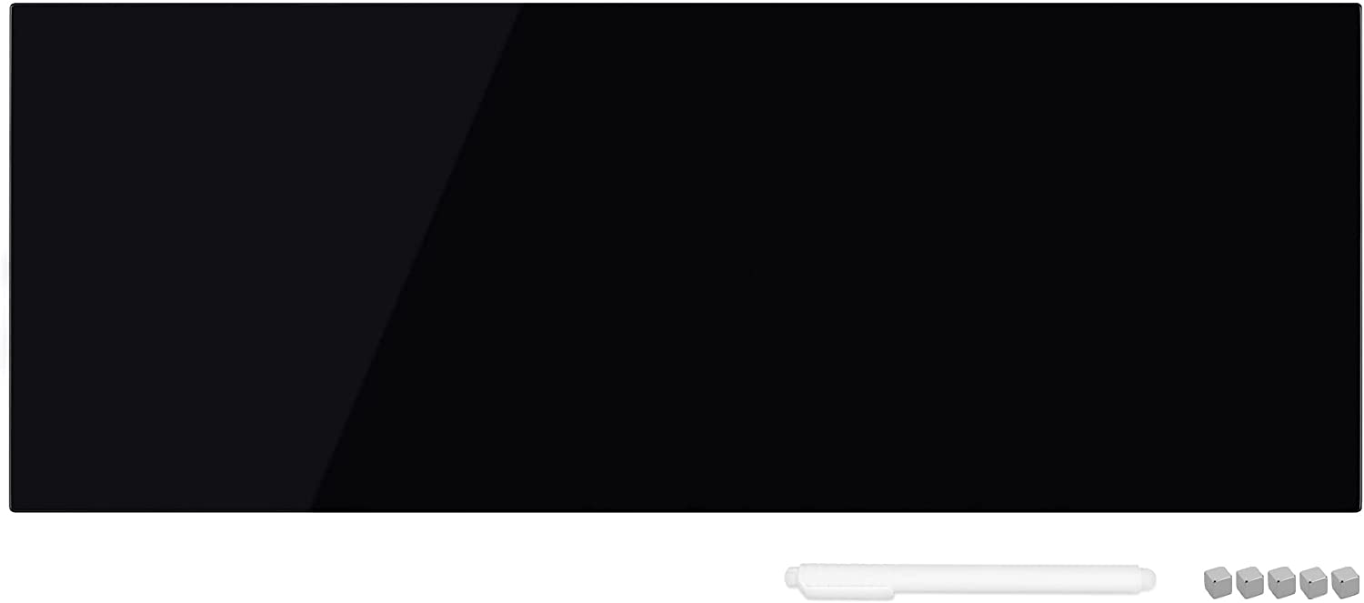 Navaris Μαγνητικός Γυάλινος Πίνακας - 80 x 30cm - Black - 53031.03