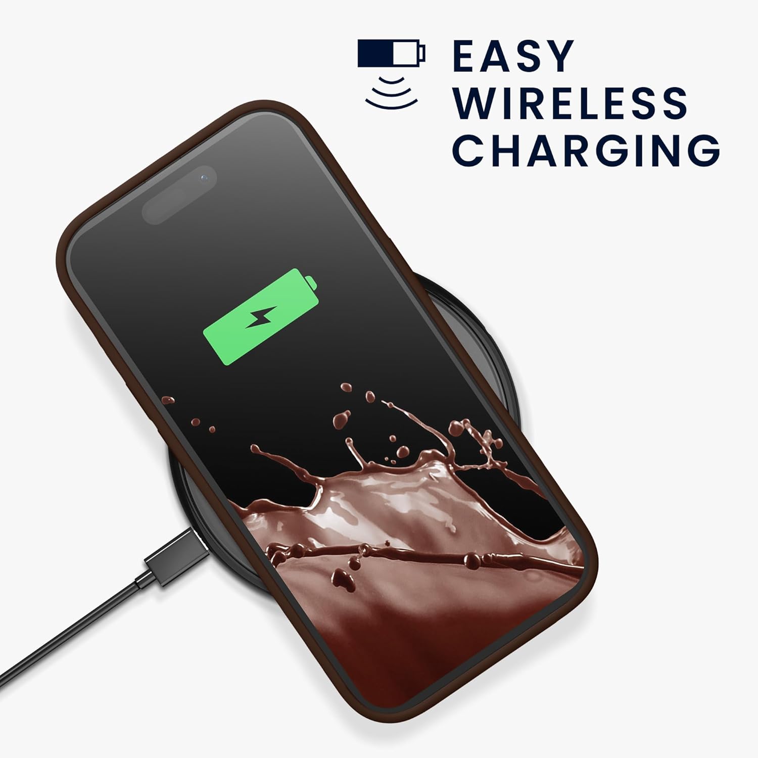 KW iPhone 15 Pro Θήκη Σιλικόνης Rubberized TPU - Chocolate