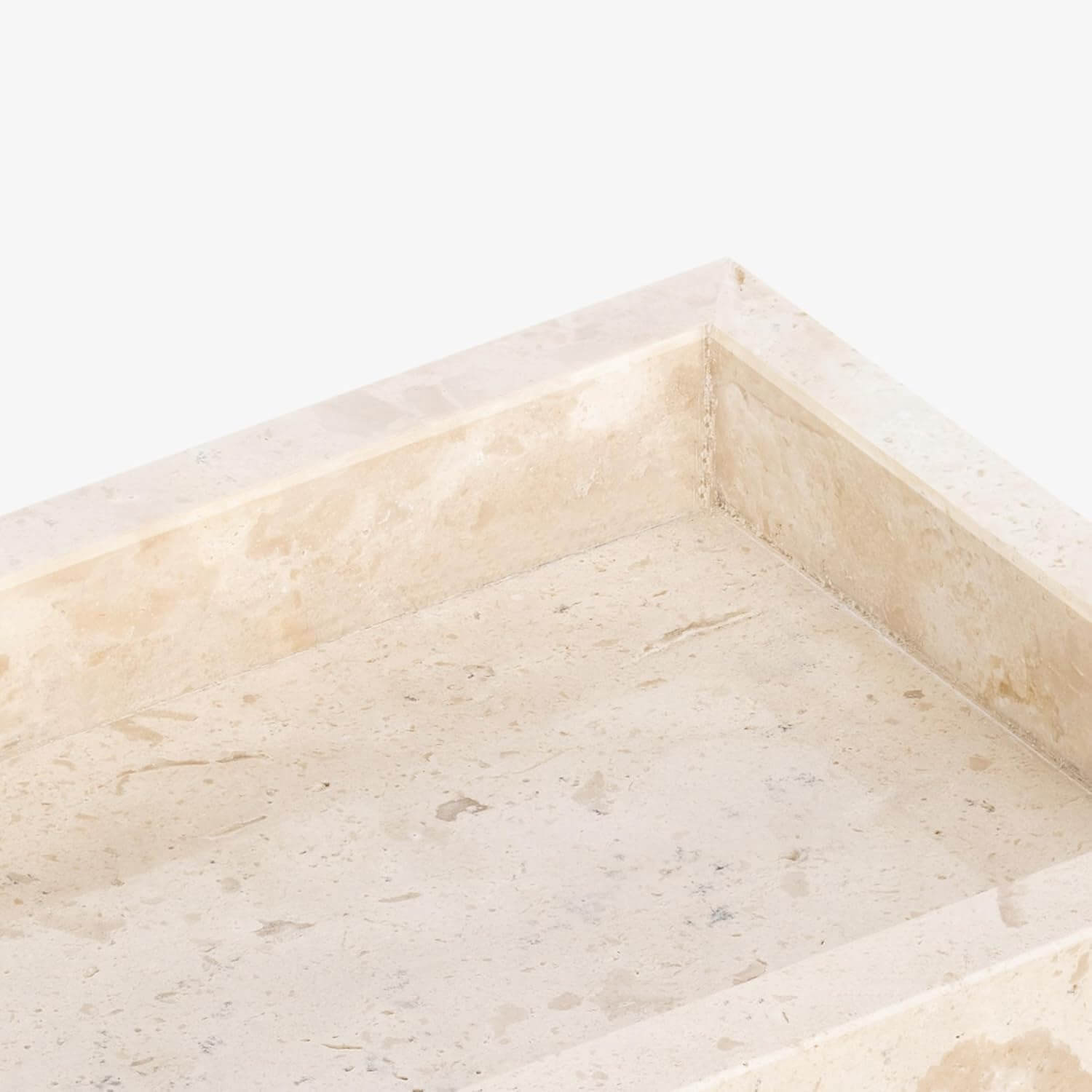 Navaris Διακοσμητικός Δίσκος από Φυσική Πέτρα Τραβερτίνη - 25 x 12 x 3 cm - Natural - 60970.01