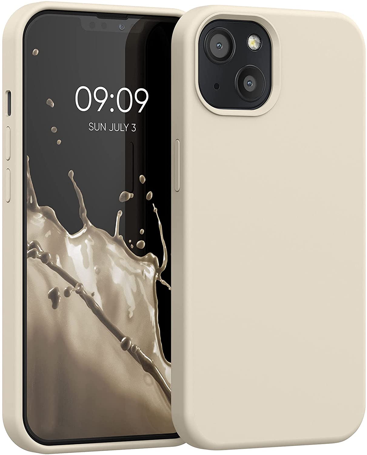 KW iPhone 13 Θήκη Σιλικόνης Rubberized TPU - Cream - 55878.16