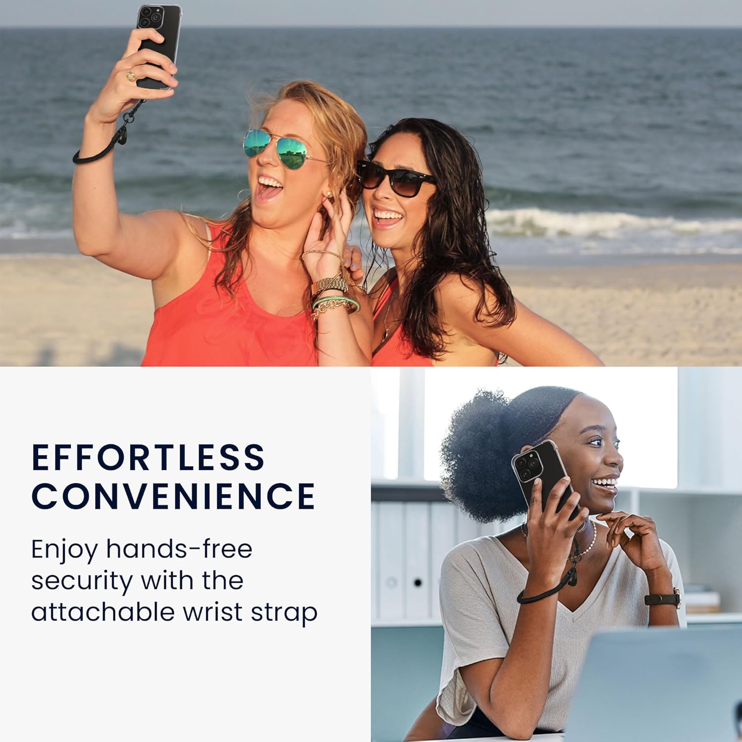 KW iPhone 15 Pro Θήκη Σιλικόνης TPU με Λουράκι - Διάφανη / Black