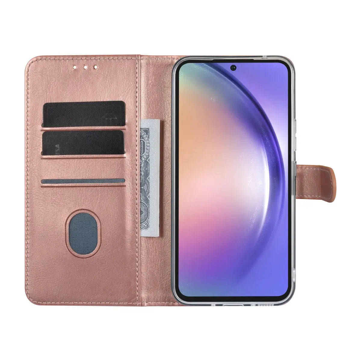 Tuniq Samsung Galaxy A54 5G - Θήκη Πορτοφόλι Stand από Δερματίνη - Rose Gold