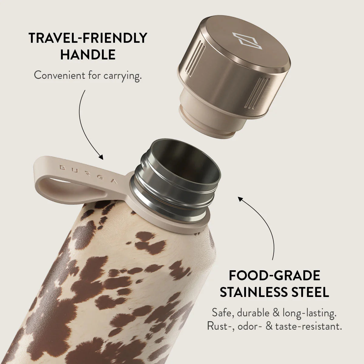 Burga Μπουκάλι Θερμός από Ανοξείδωτο Ατσάλι - 800ml - Rodeo