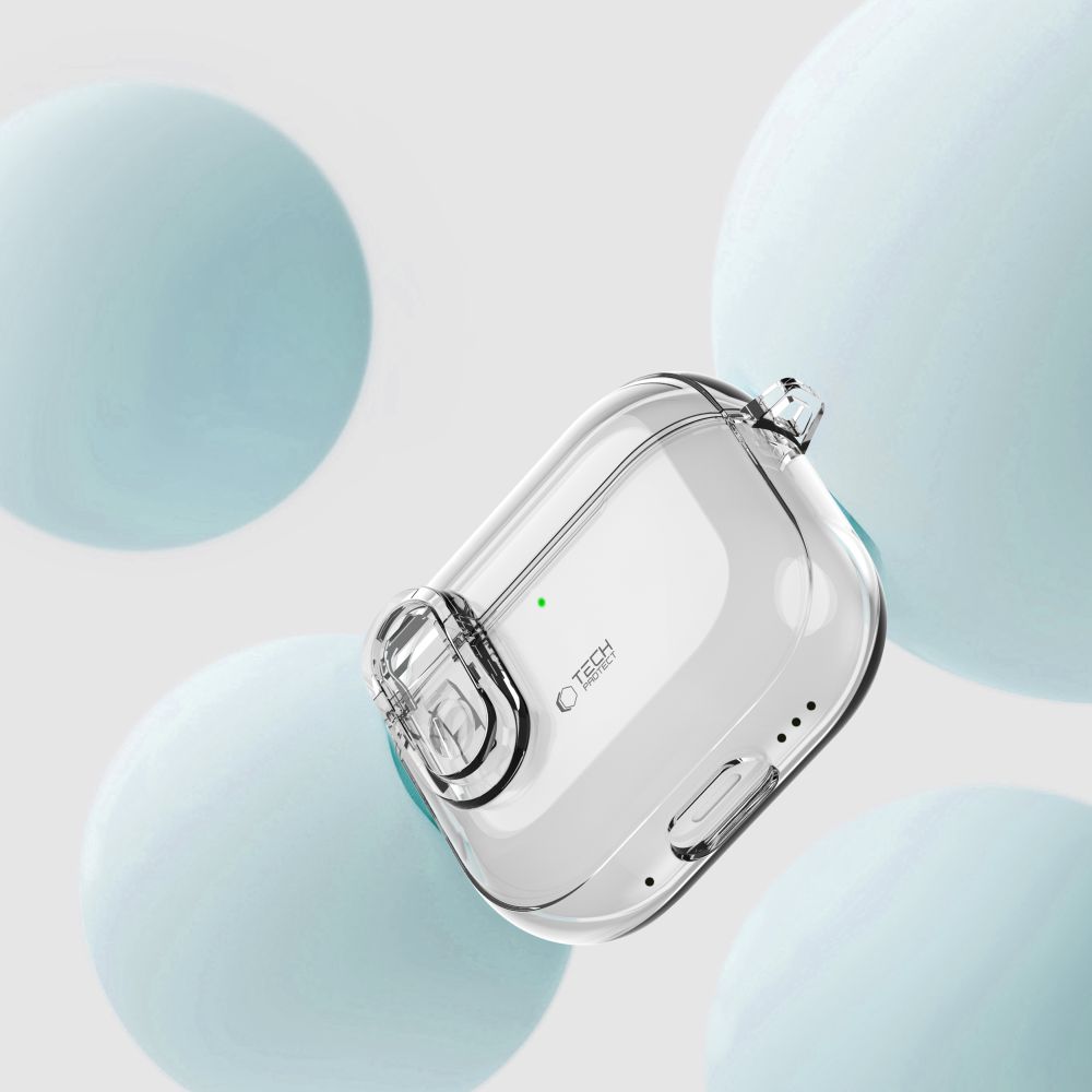 Tech-Protect AirPods 4 Θήκη από Σκληρό Πλαστικό - Slim Hook - Διάφανη