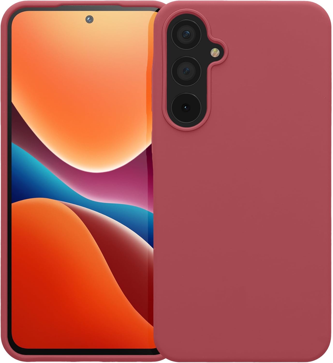 KW Samsung Galaxy A55 5G Θήκη Σιλικόνης Rubberized TPU - Dark Rose