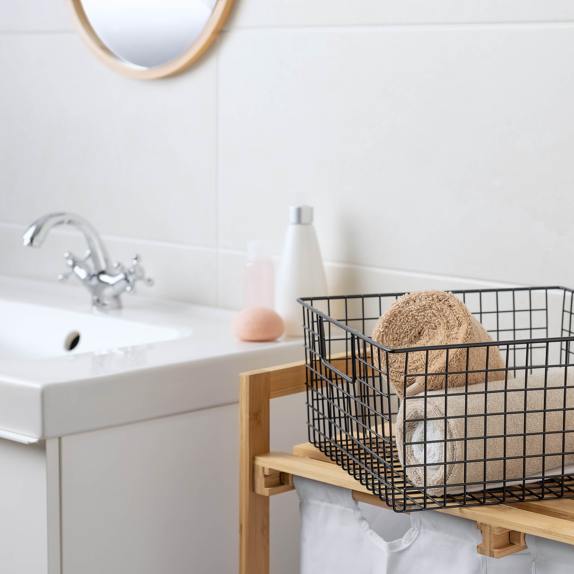 Navaris Σετ με 2 Μεταλλικά Καλάθια Αποθήκευσης - 30,5 x 30,5 x 15,2 cm - Black - 54570.01