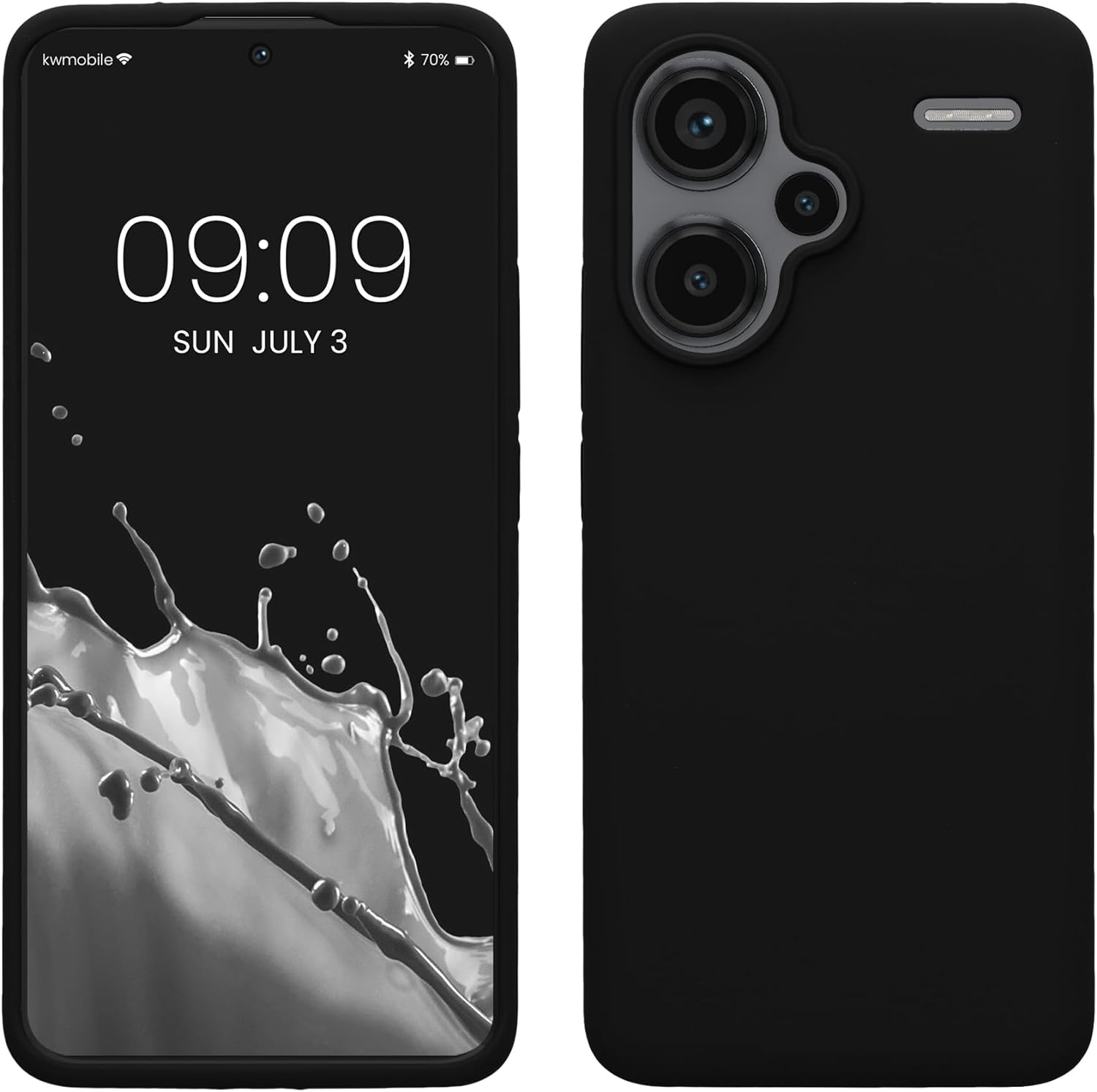 KW Xiaomi Redmi Note 13 Pro+ 5G Θήκη Σιλικόνης Rubberized TPU - Black