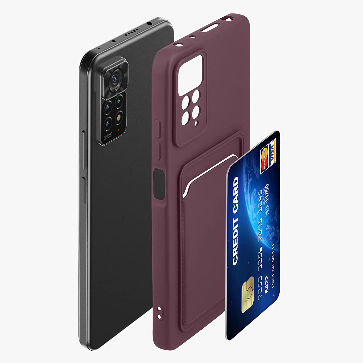 KW Xiaomi Redmi Note 11 Pro / 11 Pro 5G Θήκη Σιλικόνης TPU με Υποδοχή για Κάρτα - Tawny Red - 58923.190