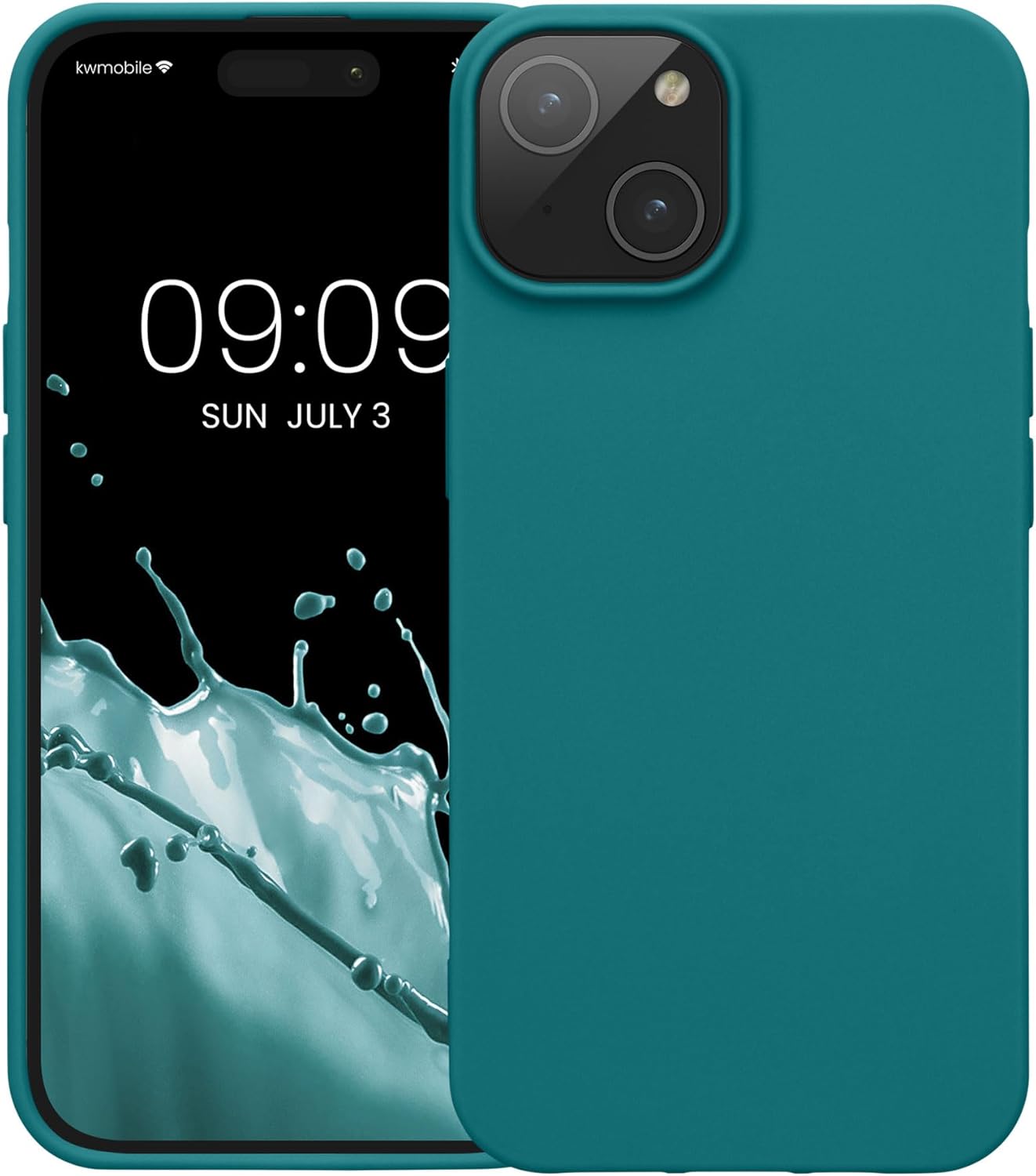 KW iPhone 15 Λεπτή Θήκη Σιλικόνης TPU - Petrol Blue