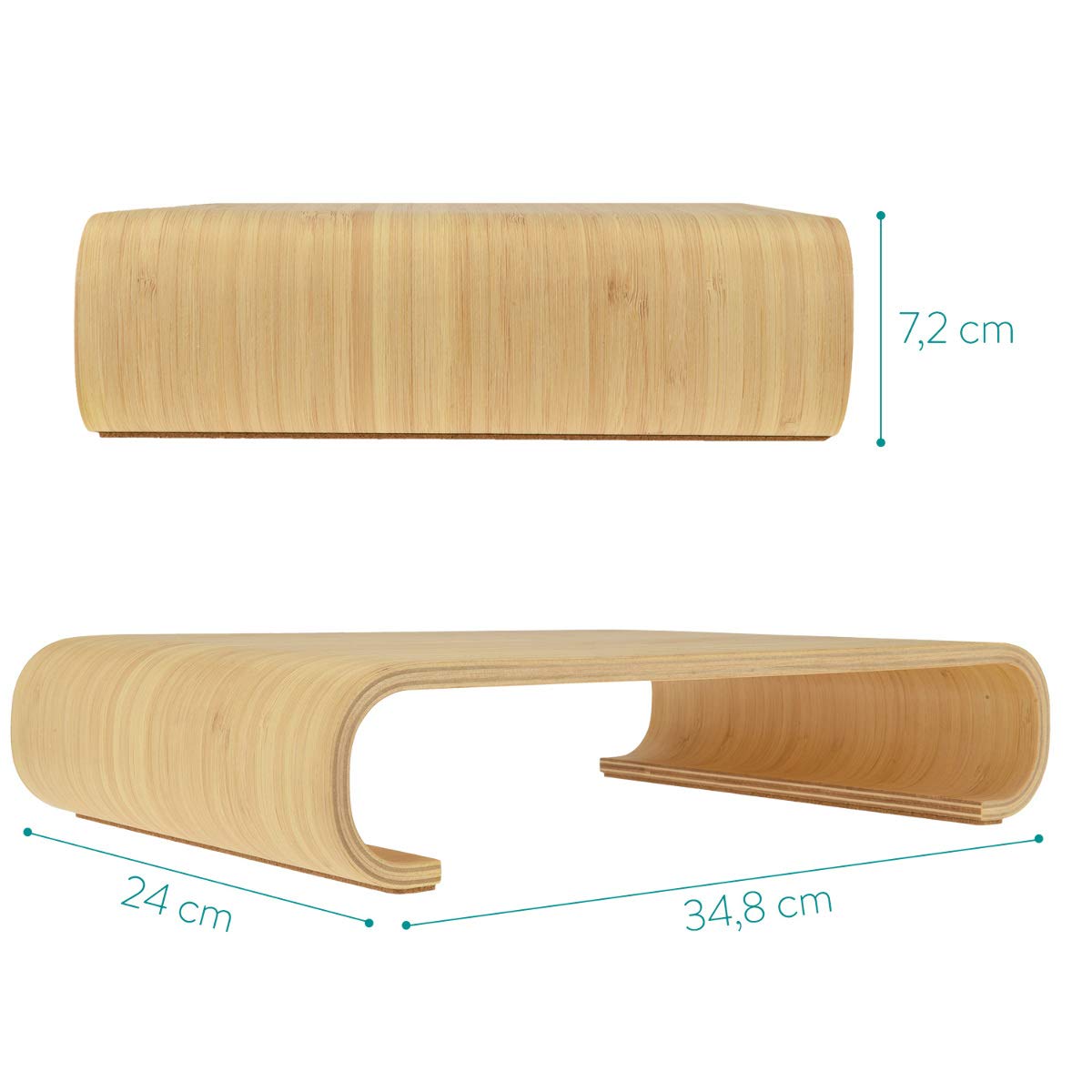 Navaris Computer Monitor Wood Stand - Βάση Στήριξης Οθόνης από Ξύλο - Bamboo - 45835.24