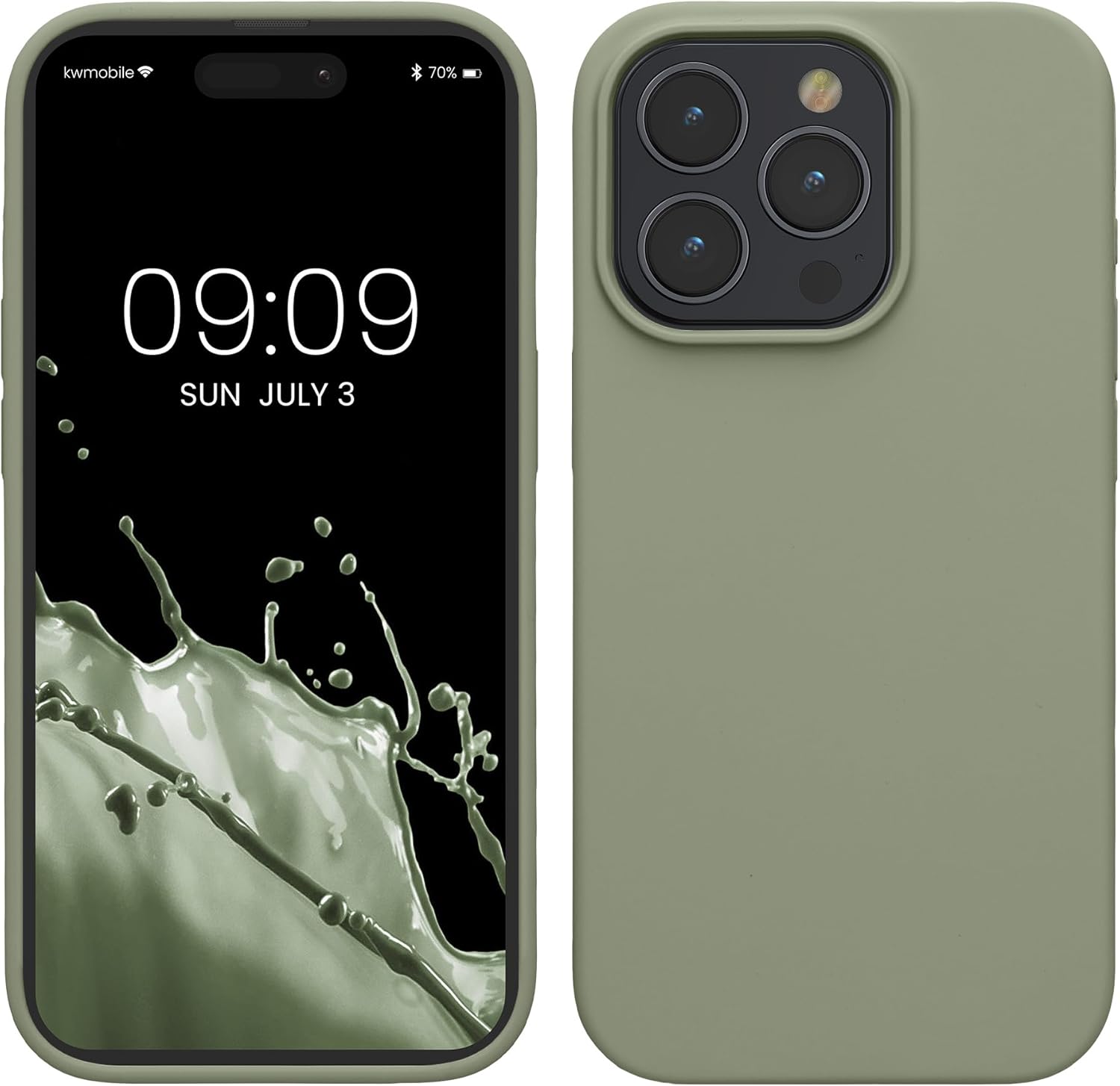KW iPhone 15 Pro Max Θήκη Σιλικόνης Rubberized TPU - Grey Green