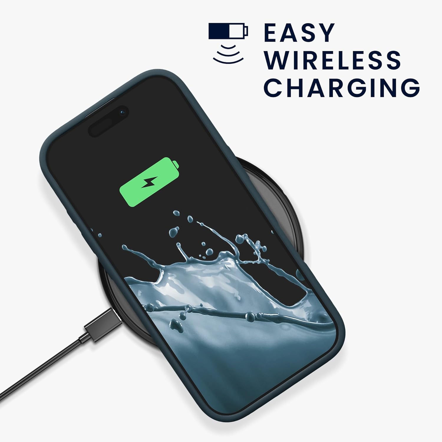 KW iPhone 16 Pro Θήκη Σιλικόνης Rubberized TPU - Dark Slate