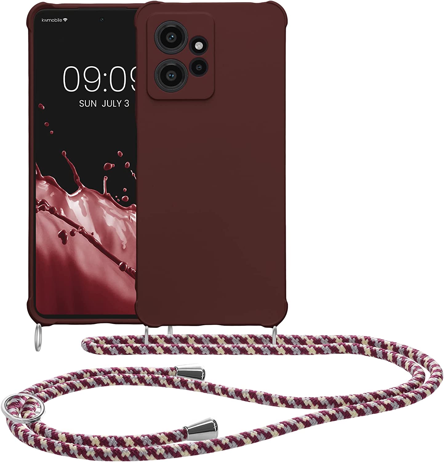 KW Xiaomi Redmi Note 12 4G Θήκη Σιλικόνης TPU με Λουράκι - Bordeaux Violet - 61173.187