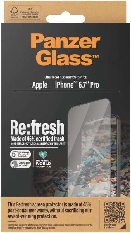 PanzerGlass iPhone 15 Pro Max Refresh Ultra-Wide Fit Easy Aligner Full Screen Αντιχαρακτικό Γυαλί Οθόνης - Black