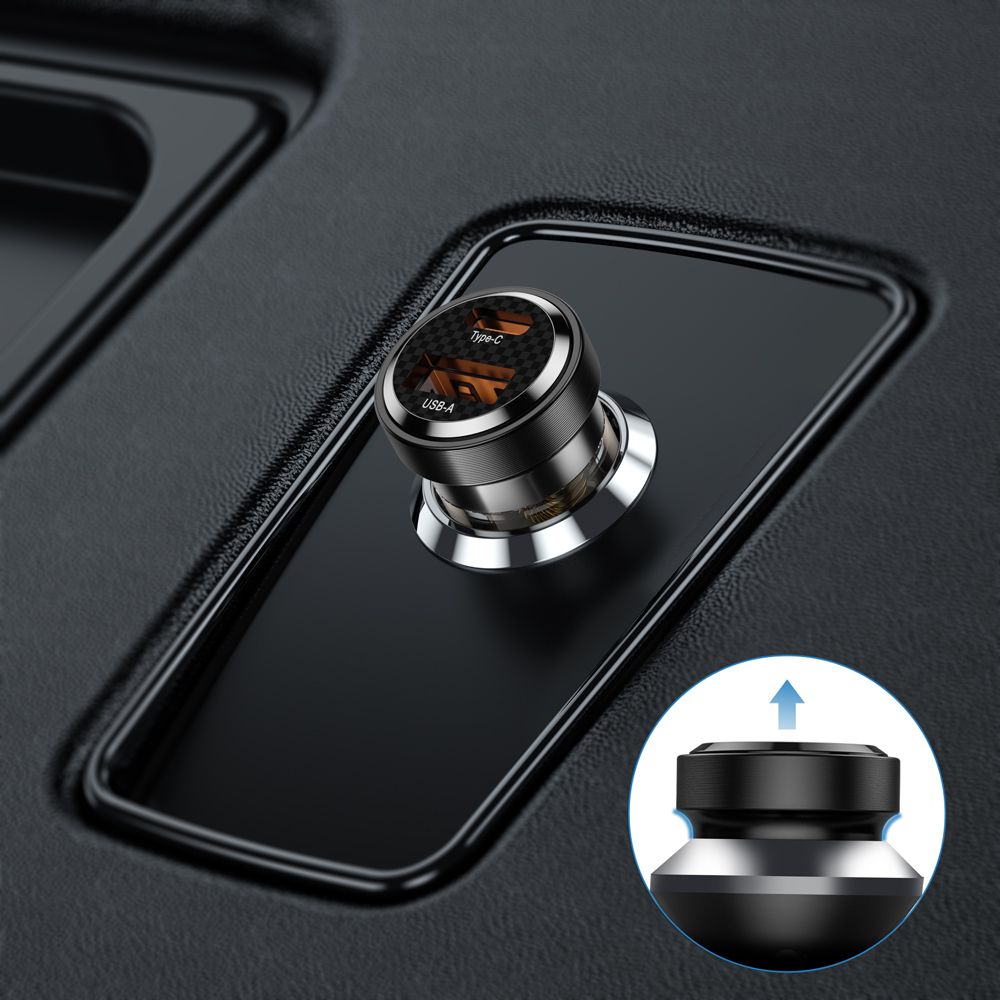 Tech-Protect CC30W PD30W QC3.0 Φορτιστής Αυτοκινήτου Γρήγορης Φόρτισης με 1 Θύρα Type-C και 1 Θύρα USB - Black