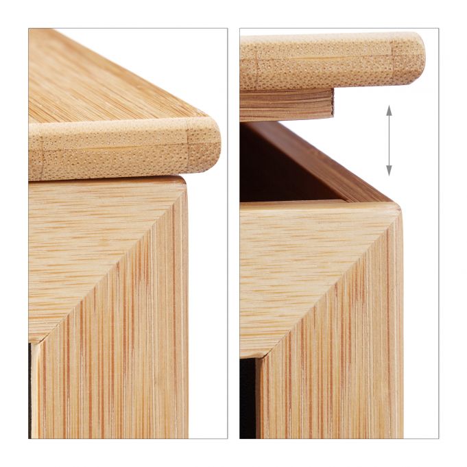 Relaxdays Κουτί Αποθήκευσης από Bamboo με Καπάκι και Μαυροπίνακα - Natural - 4052025215750