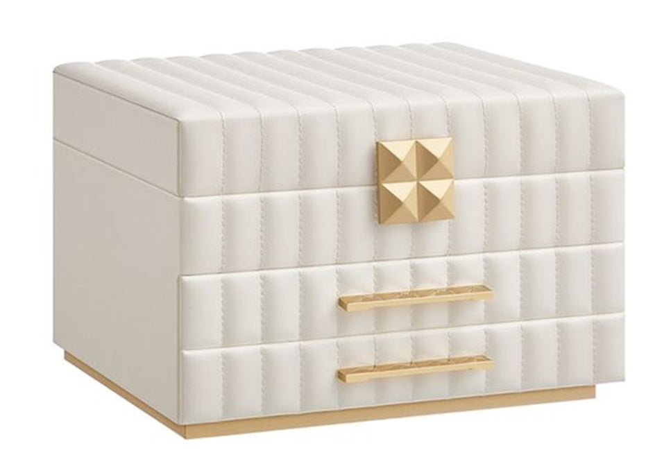 Songmics Home Anah Collection Κουτί Αποθήκευσης Κοσμημάτων με 3 Επίπεδα και Καθρέπτη - Cloud White - JBC183W01