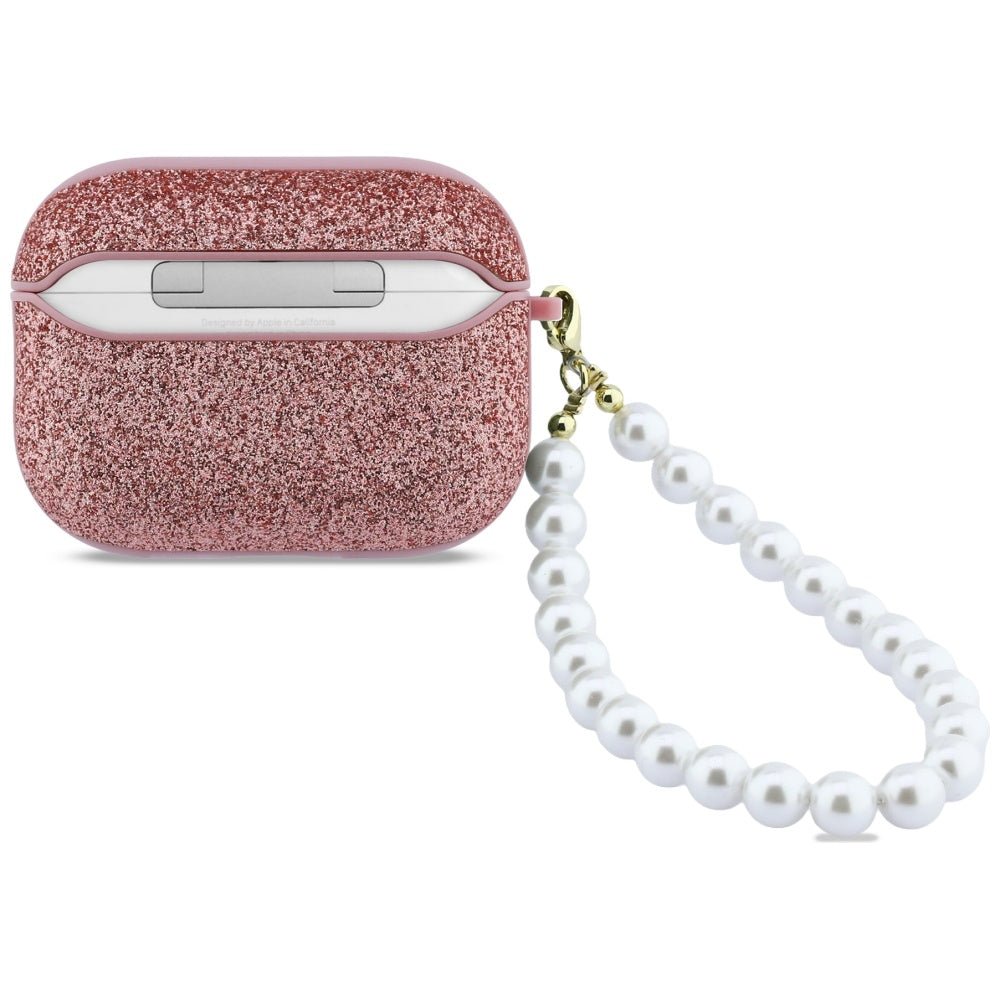 Guess AirPods Pro 3 - Θήκη από Σκληρό Πλαστικό - Glitter Pearl Strap - Pink