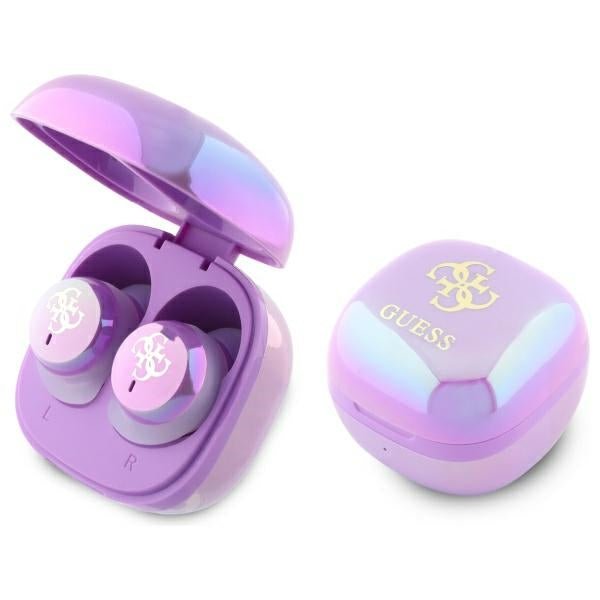 Guess Ασύρματα ακουστικά για Κλήσεις / Μουσική - Bluetooth 5.3 TWS Iridescent 4G Printed Logo - Purple