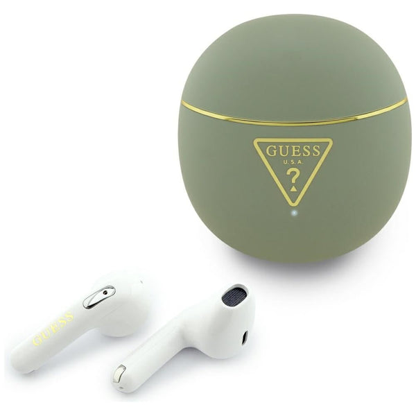 Guess Ασύρματα Bluetooth Aκουστικά για Κλήσεις / Μουσική - Gold Line Triangle - Khaki