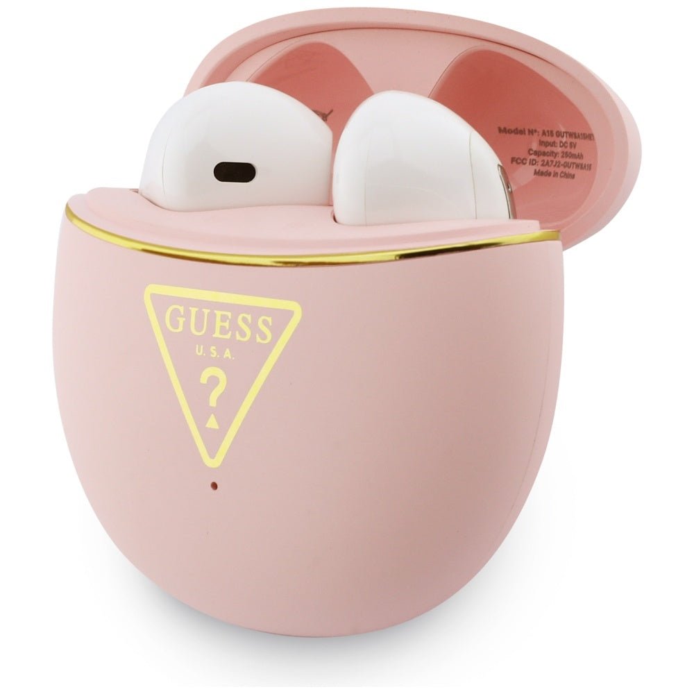 Guess Ασύρματα Bluetooth Aκουστικά για Κλήσεις / Μουσική - Gold Line Triangle - Pink