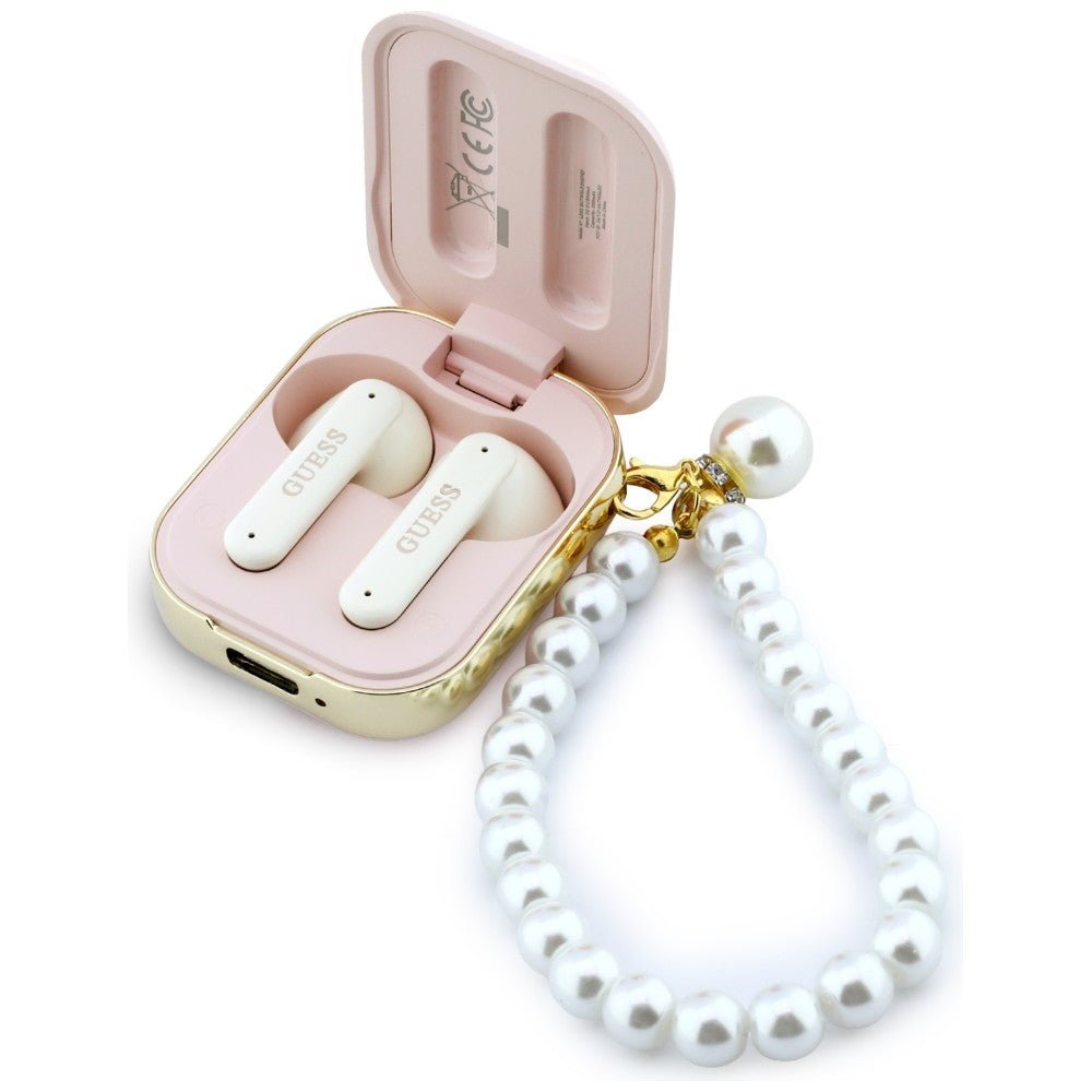 Guess Ασύρματα Bluetooth Ακουστικά για Κλήσεις / Μουσική - Pearl Strap TWS - Pink