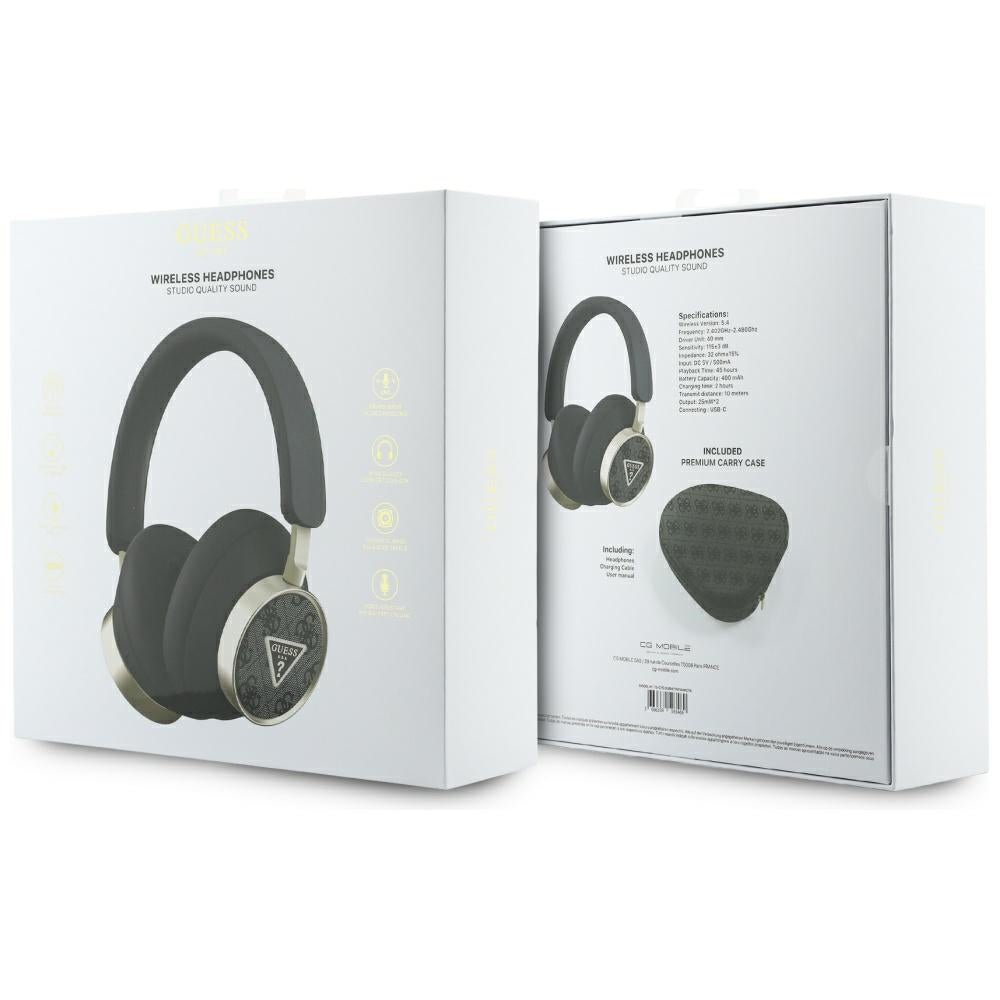 Guess Ασύρματα Bluetooth Ακουστικά - Over - Ear 4G Triangle Logo ENC - Black