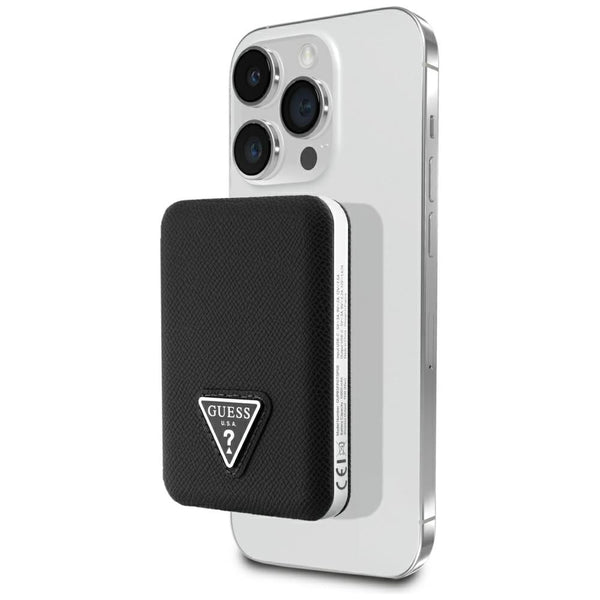 Guess Ασύρματο MagSafe PowerBank 15W 5000 mAh - Grained Triangle - Black