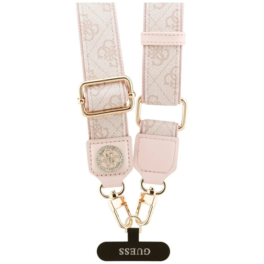 Guess CBDY 4G Tether Patch Strass Metal Logo - Universal Λουράκι για Θήκη Κινητού - Pink