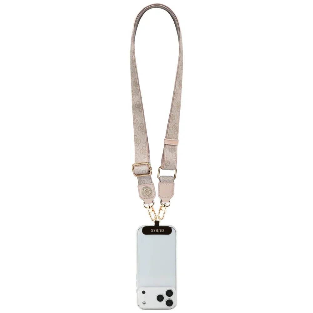 Guess CBDY 4G Tether Patch Strass Metal Logo - Universal Λουράκι για Θήκη Κινητού - Pink