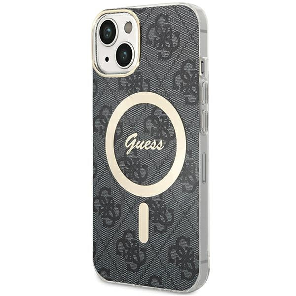 Guess iPhone 15 Plus / 14 Plus Σκληρή Θήκη με Πλαίσιο Σιλικόνης και MagSafe - IML 4G MagSafe - Black