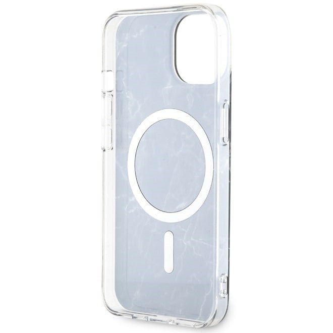 Guess iPhone 15 Plus/ iPhone 14 Plus - Σκληρή Θήκη με Πλαίσιο Σιλικόνης - Marble MagSafe - Black