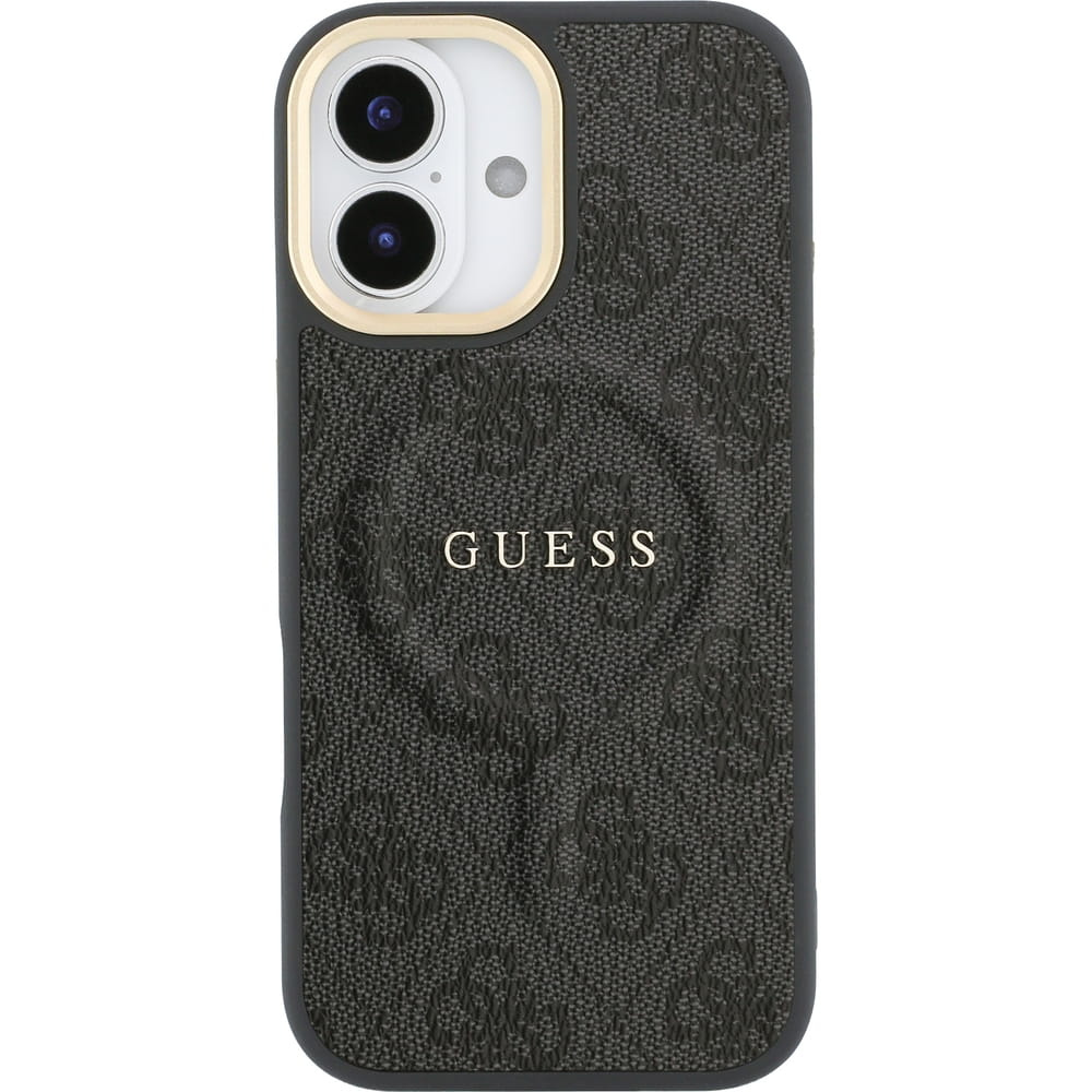 Guess iPhone 17 - 4G PU Classic Logo MagSafe - Σκληρή Θήκη με Πλαίσιο Σιλικόνης και Επένδυση Οικολογικού Δέρματος - Black - GUHMP17SP4MSEGCK