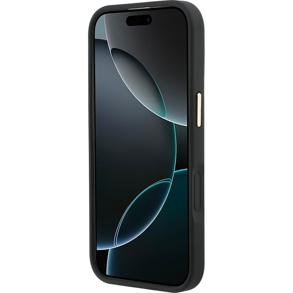 Guess iPhone 17 - 4G PU Classic Logo MagSafe - Σκληρή Θήκη με Πλαίσιο Σιλικόνης και Επένδυση Οικολογικού Δέρματος - Black - GUHMP17SP4MSEGCK