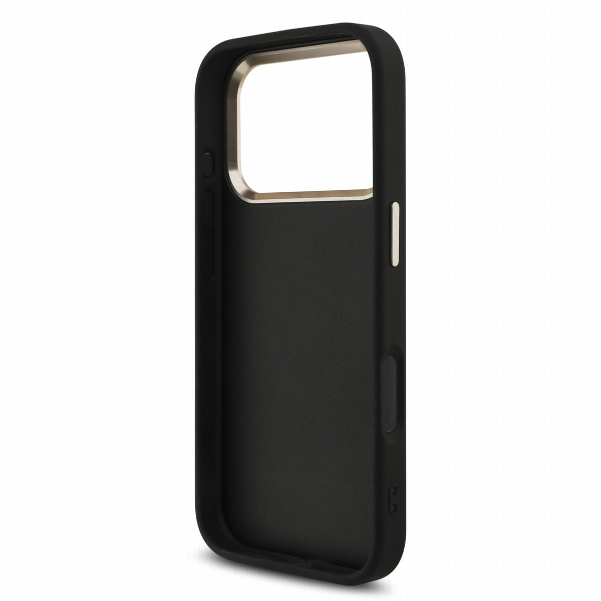 Guess iPhone 17 Pro / iPhone 18 Pro - Σκληρή Θήκη με Επένδυση Συνθετικού Δέρματος και Λουράκι - PU 4G Metal Logo Strap - Black