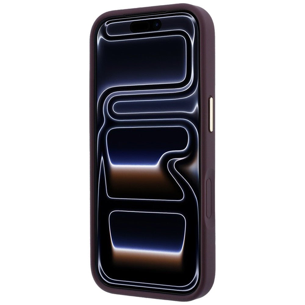 Guess iPhone 17 Pro / iPhone 18 Pro - Σκληρή Θήκη με Επένδυση Συνθετικού Δέρματος - Stripe Peony 4G Logo MagSafe - Burgundy
