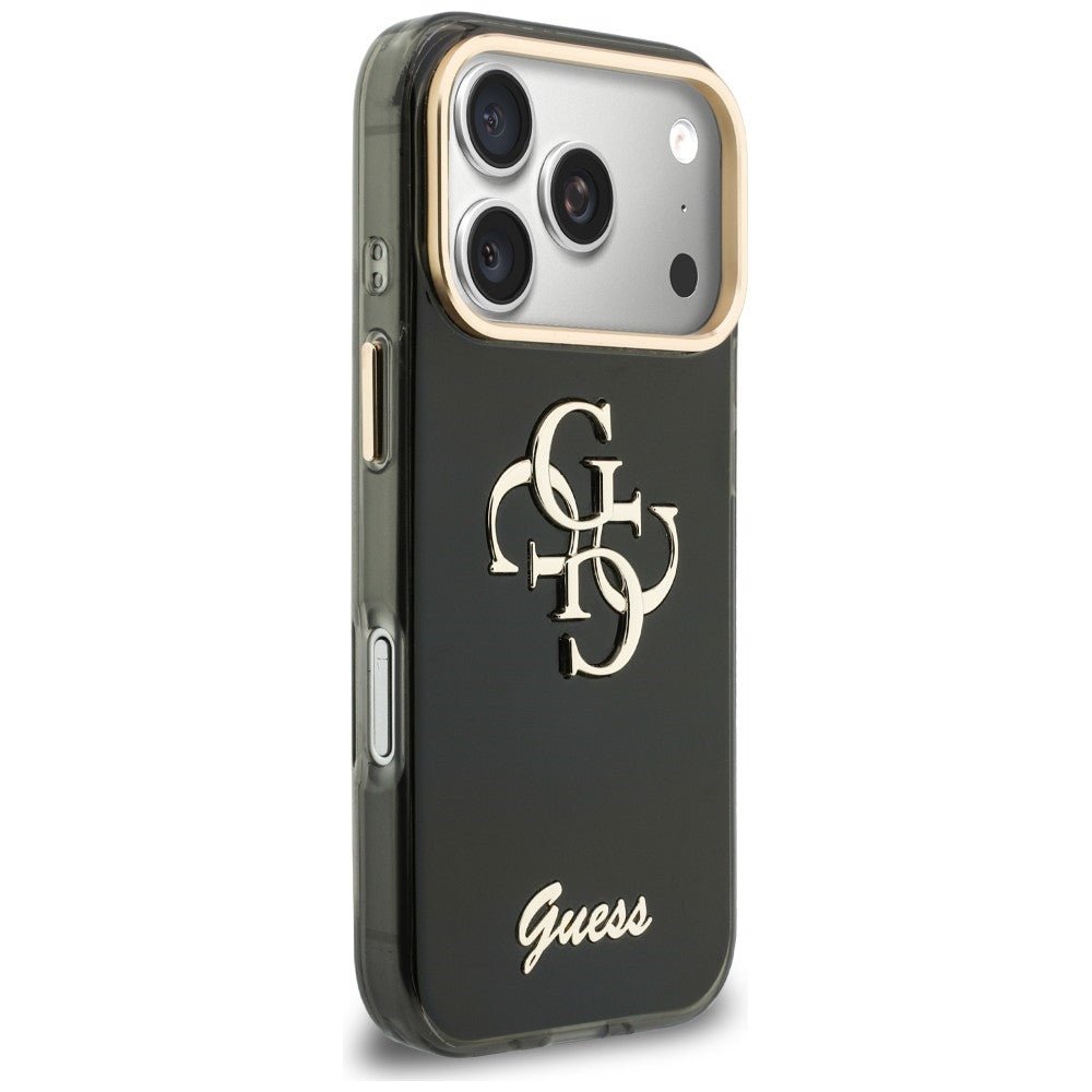 Guess iPhone 17 Pro / iPhone 18 Pro - Σκληρή Θήκη με Πλαίσιο Σιλικόνης - IML 4G Script Metal - Black