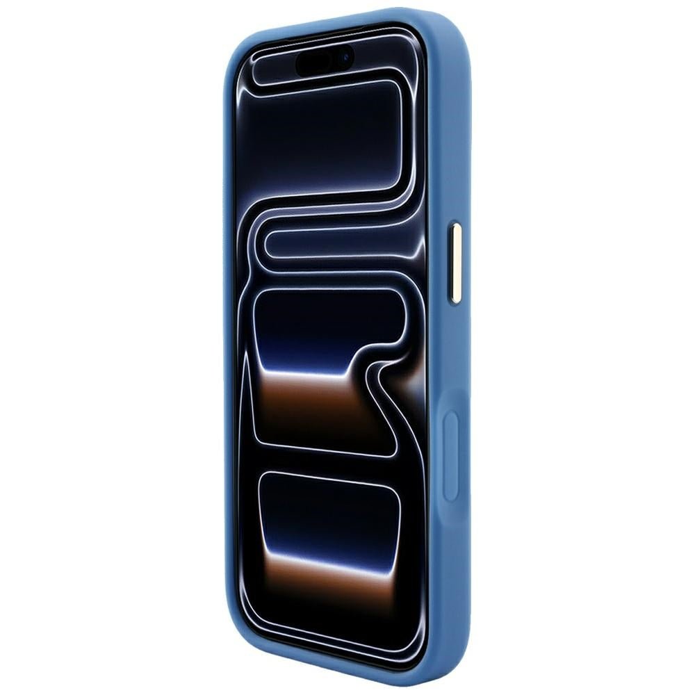 Guess iPhone 17 Pro / iPhone 18 Pro - Σκληρή Θήκη με Πλαίσιο Σιλικόνης και Επένδυση Οικολογικού Δέρματος - Embossed 4G Classic MagSafe - Blue - GUHMP18LP4MSEGCB