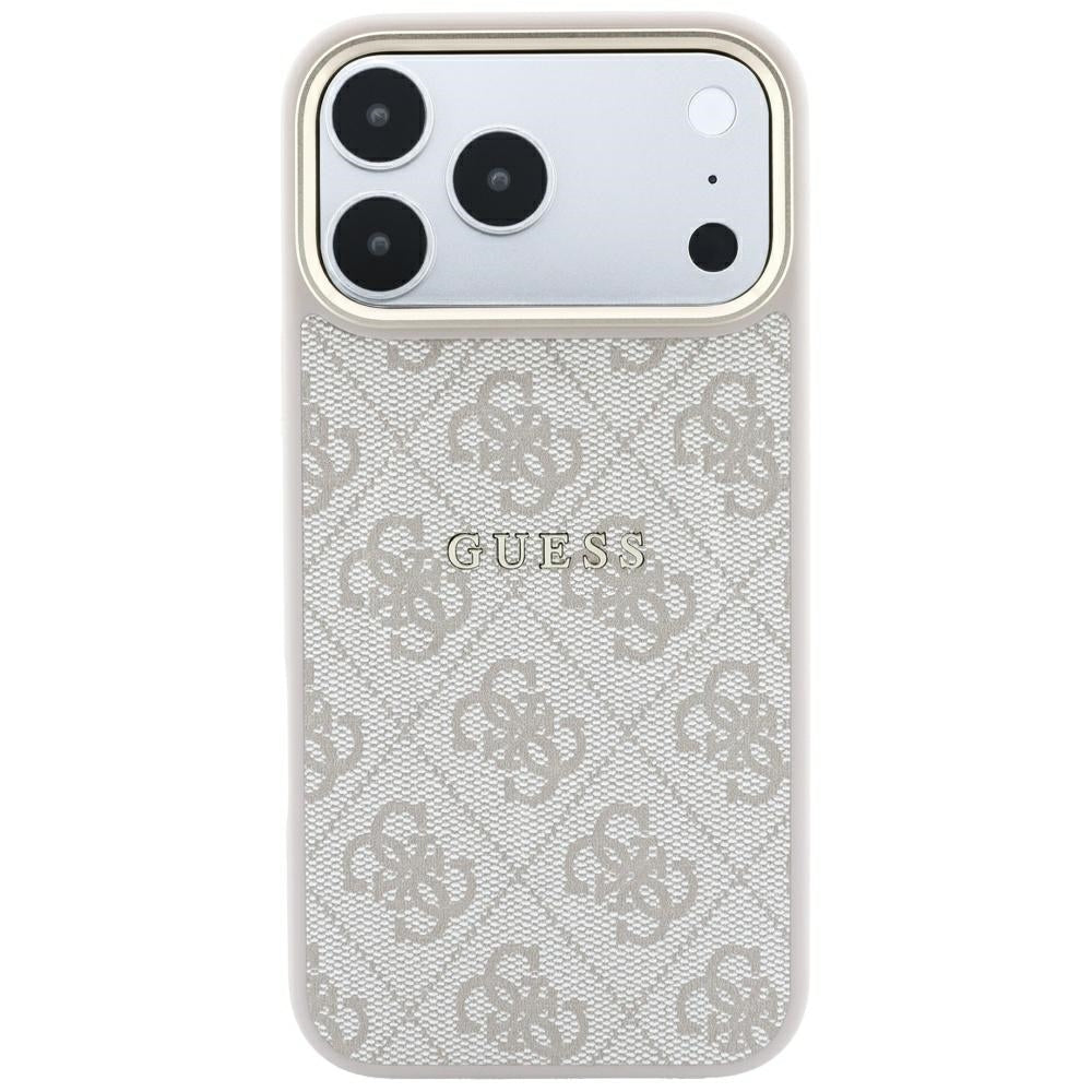 Guess iPhone 17 Pro / iPhone 18 Pro - Σκληρή Θήκη με Πλαίσιο Σιλικόνης και Επένδυση Οικολογικού Δέρματος - Embossed 4G Classic MagSafe - Pink - GUHMP18LP4MSEGCP